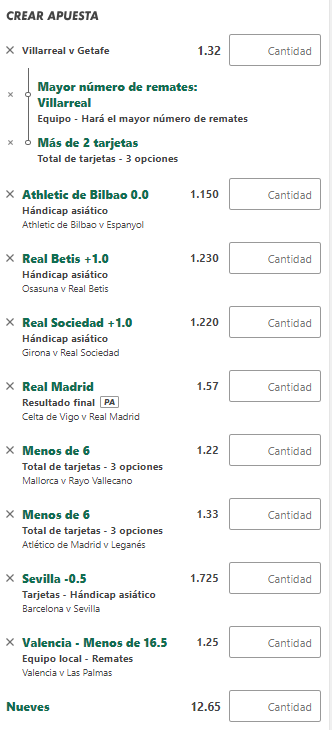 funbet de la jornada 10 de la liga EA Sports